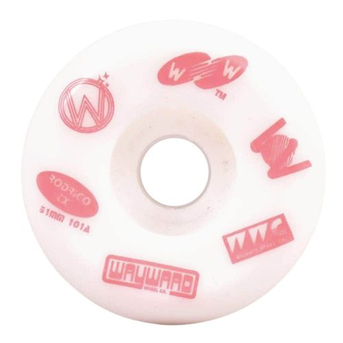 Rodrigo TX Funnel Pro Skateboard Wheel - White/Pink - 51mm - Wayward Wheels - Modalova