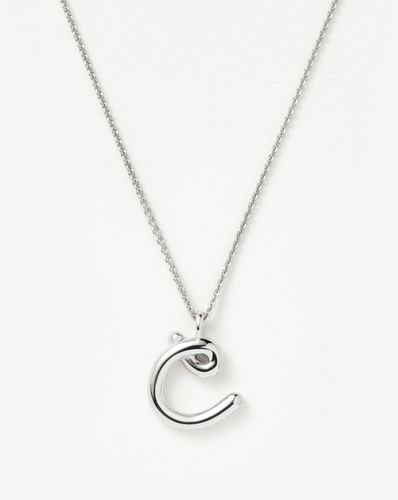 Curly Molten Initial Pendant Necklace - Initial C | Sterling Silver - Missoma - Modalova