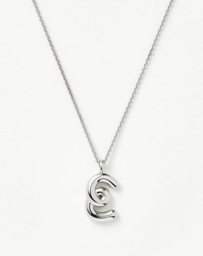 Curly Molten Initial Pendant Necklace - Initial E | Sterling Silver - Missoma - Modalova