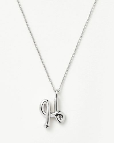 Curly Molten Initial Pendant Necklace - Initial H | Sterling Silver - Missoma - Modalova