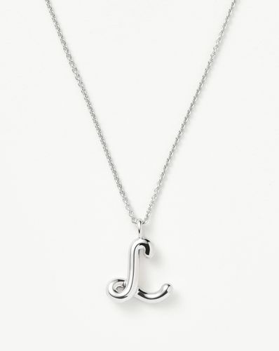 Curly Molten Initial Pendant Necklace - Initial L | Sterling Silver - Missoma - Modalova