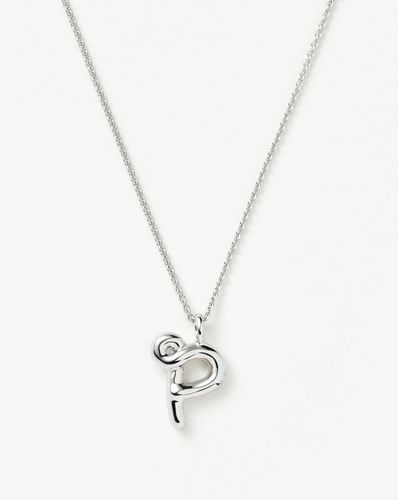 Curly Molten Initial Pendant Necklace - Initial P | Sterling Silver - Missoma - Modalova