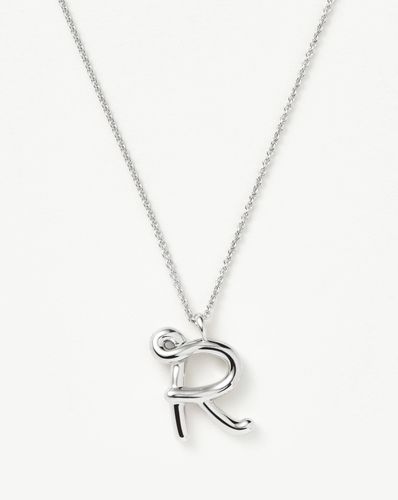 Curly Molten Initial Pendant Necklace - Initial R | Sterling Silver - Missoma - Modalova