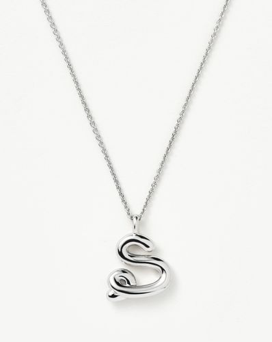 Curly Molten Initial Pendant Necklace - Initial S | Sterling Silver - Missoma - Modalova