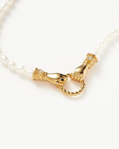 Harris Reed In Good Hands Pearl Pendant Necklace | 18ct Gold Plated/Pearl & Black Onyx - Missoma - Modalova