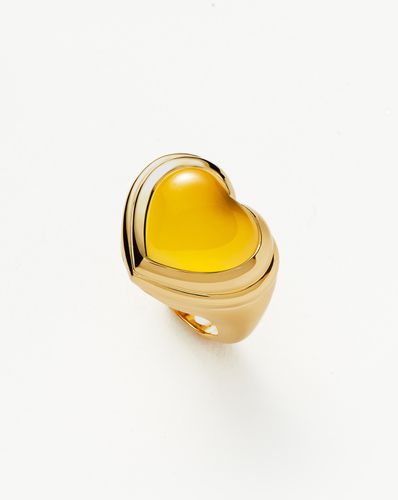 Jelly Heart Gemstone Ring | 18ct Gold Plated/Mango Chalcedony - Missoma - Modalova