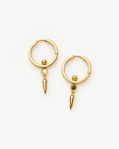 Kinetic Duality Spike Charm Hoop Earrings | 18ct Gold Vermeil Cubic Zirconia - Missoma - Modalova