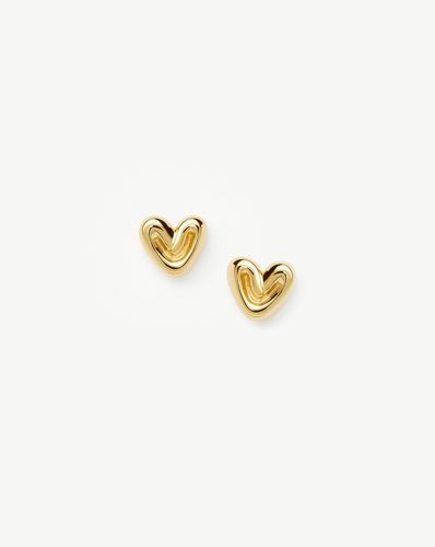 Puffy Heart Mini Stud Earrings | 18ct Gold Vermeil - Missoma - Modalova