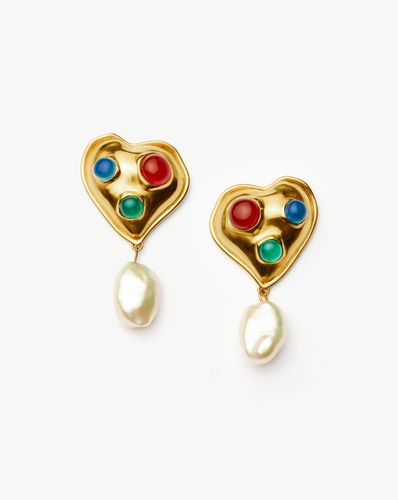 Rouje Marisa Heart Pearl Stud Earrings | 18ct Gold Plated - Missoma - Modalova