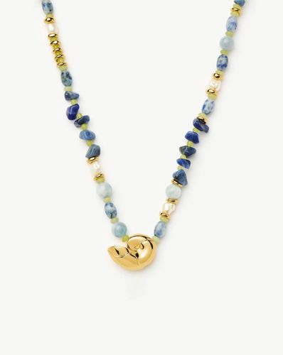 Shell Statement Multi Beaded Necklace | 18ct Gold Plated/Multi Gemstone - Missoma - Modalova