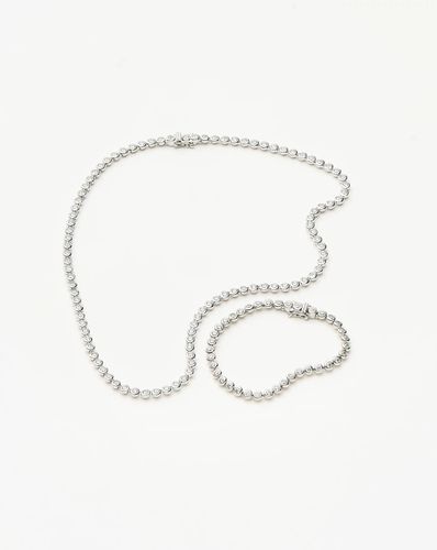 Tennis Round Necklace & Bracelet Set | Silver Plated/Sterling Silver/Cubic Zirconia - Missoma - Modalova