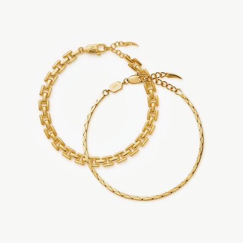 Timepiece & Cobra Snake Chain Bracelet Set | 18ct Gold Plated - Missoma - Modalova