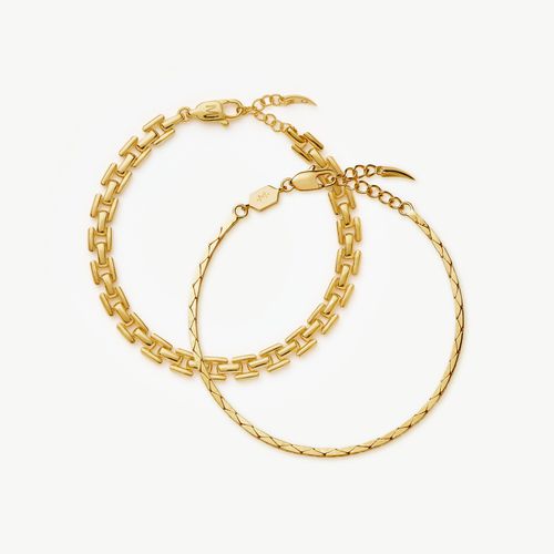 Timepiece & Snake Chain Bracelet Set | 18ct Gold Plated - Missoma - Modalova