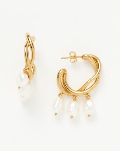 Molten Baroque Pearl Drop Hoop Earrings - Missoma - Modalova