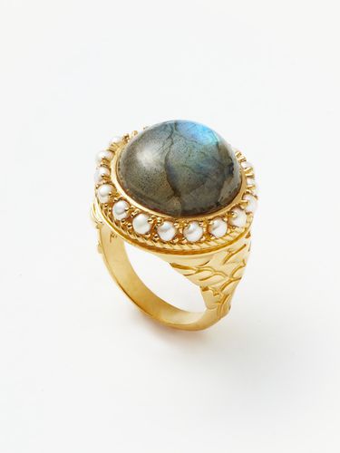 Harris Reed Labradorite Cocktail Ring | 18ct Gold Plated/Pearl & Labradorite - Missoma - Modalova