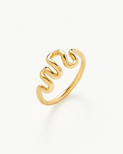 Squiggle Wavy Stacking Ring | 18ct Gold Vermeil - Missoma - Modalova