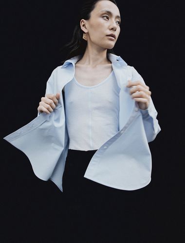 Ivo Rib Vest in Sky Blue - NinetyPercent - Modalova