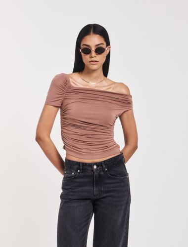 Katie Ruched Top In Sandalwood - MicroModal Ninety Percent - NinetyPercent - Modalova