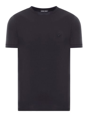 Embroidered logo T-shirt - Man - Giorgio Armani - Modalova