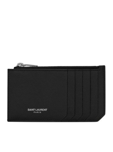 PARIS FRAGMENTS CARD HOLDER WITH ZIP - Man - Saint Laurent - Modalova