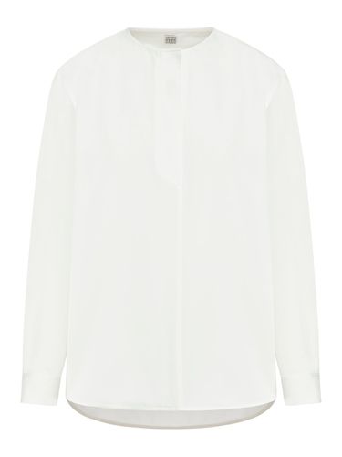 Collarless cotton-twill shirt - - Woman - Toteme - Modalova