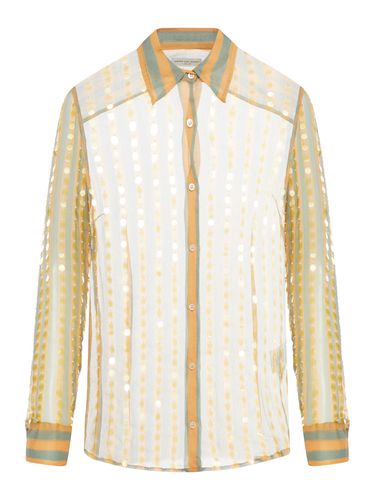 Silk shirt printed with two-tone stripes - - Woman - Dries Van Noten - Modalova