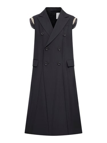 Long vest with inserts on the sleeves - Woman - Sacai - Modalova