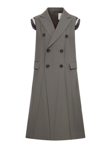 Long vest with inserts on the sleeves - Woman - Sacai - Modalova