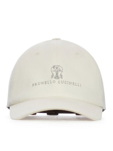 CANVAS HAT WITH VISOR - Man - Brunello Cucinelli - Modalova