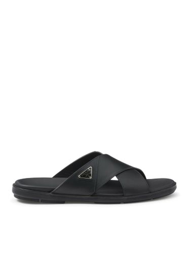 CROSSED LEATHER SANDALS - Man - Prada - Modalova