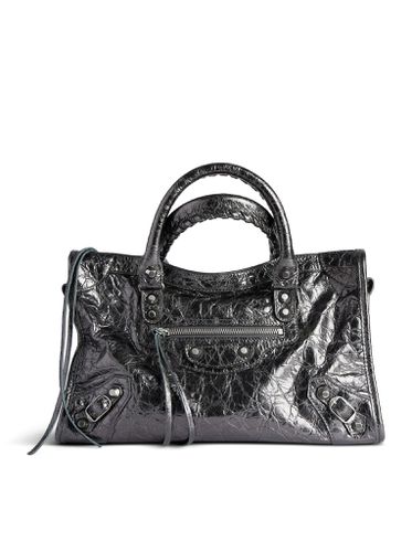 LE CITY SMALL METALLIC WOMEN`S BAG IN STEEL - Woman - Balenciaga - Modalova