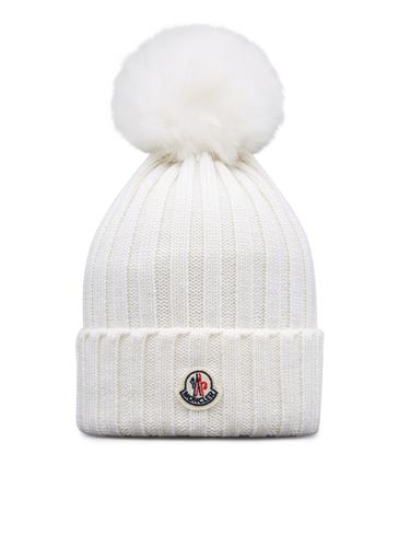 WOOL BEANIE WITH POM POM - Woman - Moncler - Modalova