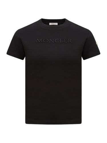 EMBROIDERED TONAL LOGO COTTON T-SHIRT - Woman - Moncler - Modalova