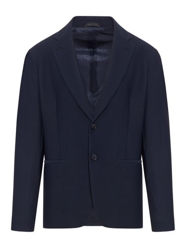 SINGLE BREASTED PIQUET BLAZER - Man - Giorgio Armani - Modalova