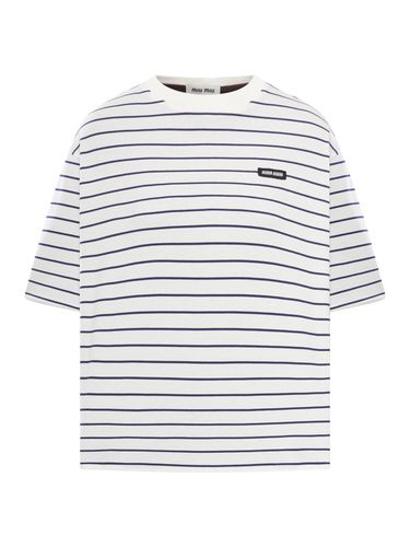 STRIPED JERSEY T-SHIRT - Unisex - Miu Miu - Modalova