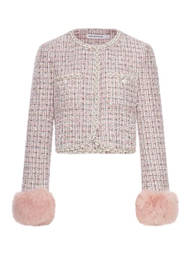 BOUCLE JACKET WITH FUR CUFFS - Woman - Self-portrait - Modalova
