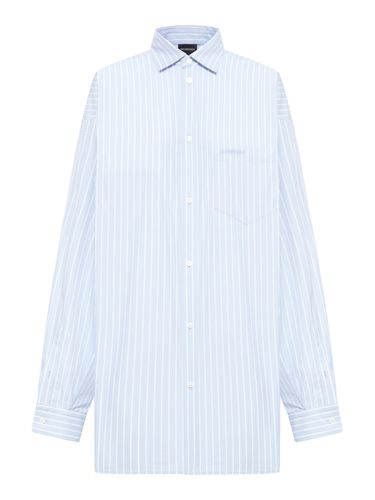 ASYMMETRIC SHIRT COTTON STRIPE POPLIN - Woman - Balenciaga - Modalova