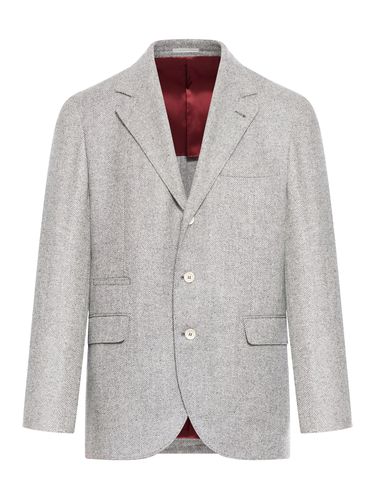 HERRINGBONE FABRIC BLAZER - Man - Brunello Cucinelli - Modalova