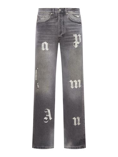 Wide jeans with application - Man - Palm Angels - Modalova