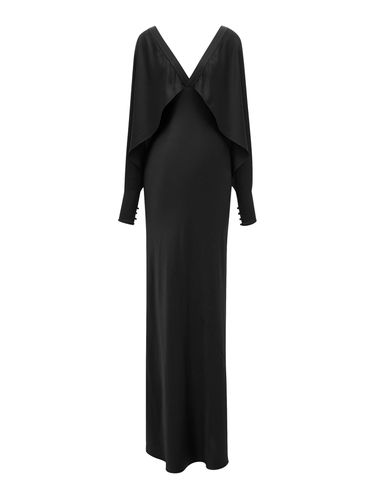 SILK SATIN BAT SLEEVE DRESS - Woman - Saint Laurent - Modalova