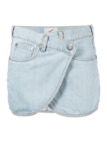 Asymmetrical denim miniskirt - Woman - Coperni - Modalova