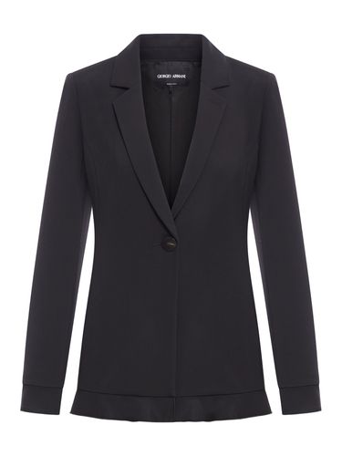 Single-breasted blazer with ruffles - Woman - Giorgio Armani - Modalova