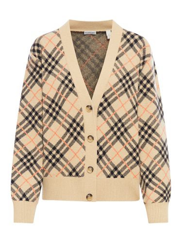 Cashmere Check Cardigan - Woman - Burberry - Modalova