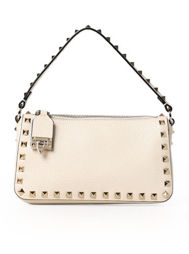 SMALL ROCKSTUD SHOULDER BAG IN GRAINED CALFSKIN - Woman - Valentino Garavani - Modalova