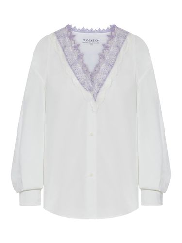 V-NECK SHIRT WITH LACE FINISH - Woman - J.w.anderson - Modalova