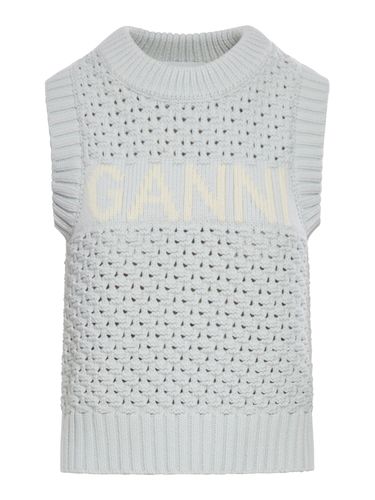 COTTON VEST WITH LOGO - Woman - Ganni - Modalova