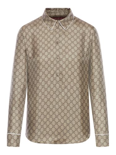 PRINTED SILK TWILL SHIRT - Woman - Gucci - Modalova