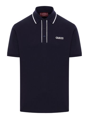 EMBROIDERED COTTON PIQUET POLO SHIRT - Man - Gucci - Modalova