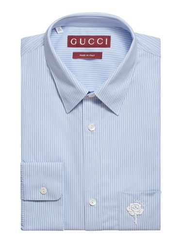 STRIPED SHIRT WITH LOGO - Man - Gucci - Modalova