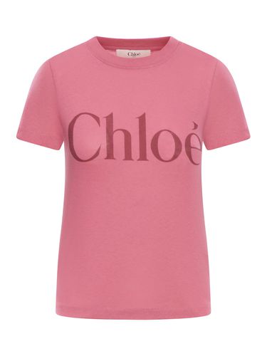 BABY FIT T-SHIRT WITH LOGO IN COTTON JERSEY - Woman - Chloe` - Modalova